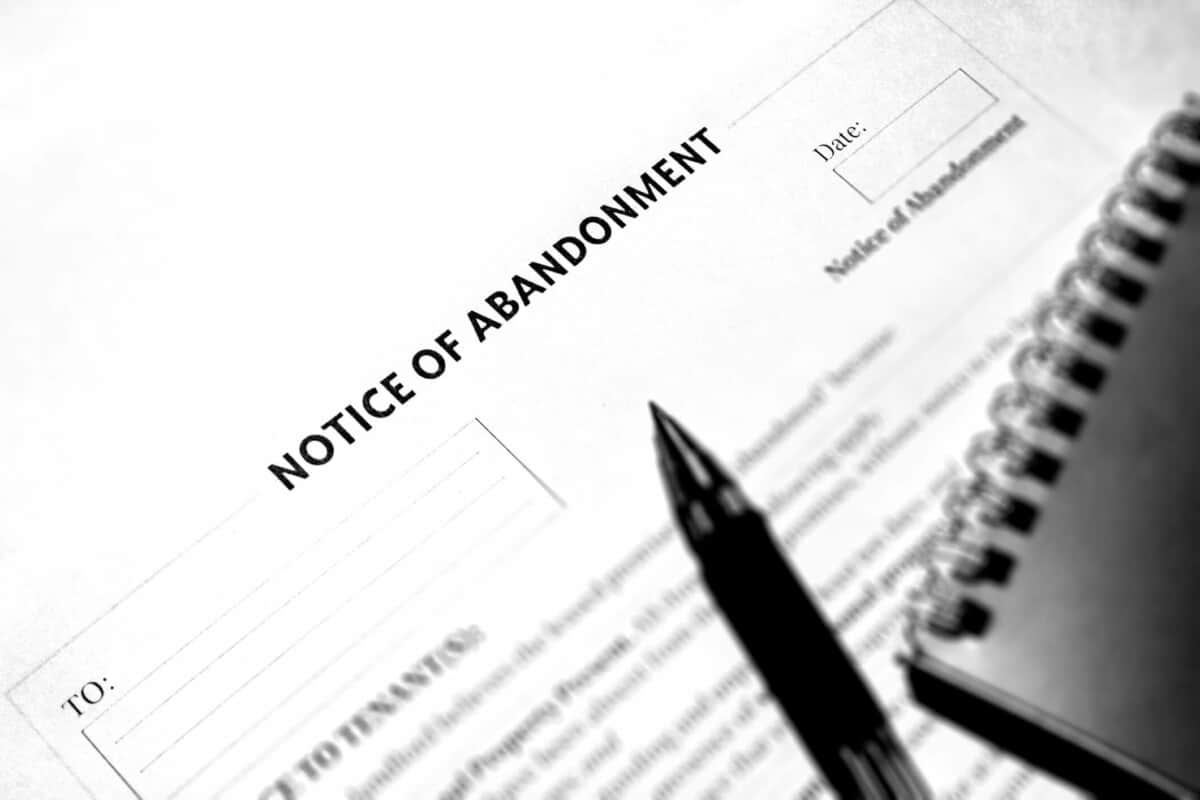notice of abandonment